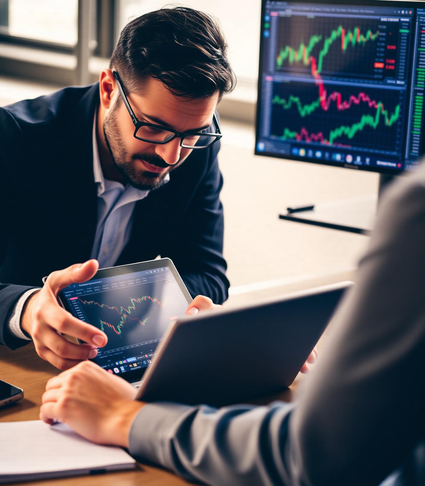 Mentor reviewing markets with student